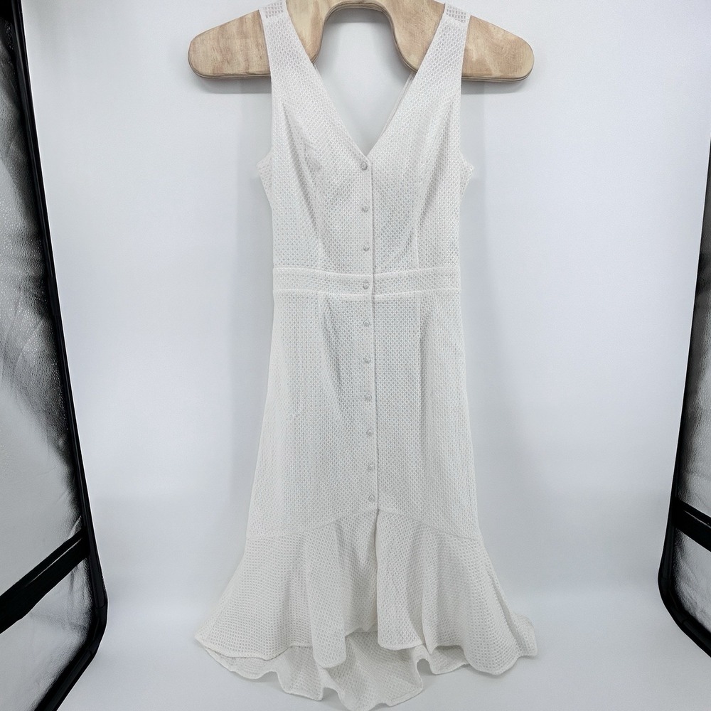 Ivory Midi Dress Open Back Tie Button Front Tiered‎ XL Coastal Bridal Summer